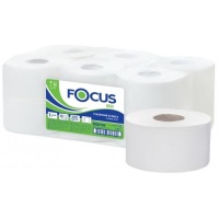 Бумага Focus Eco jumbo туалетная в рулонах белая 1 слойная 200 м 10 шт/уп