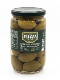 Оливки Большие зеленые Mazza Olive Big green olives Bella di Cerignola 690/400 г ст/б