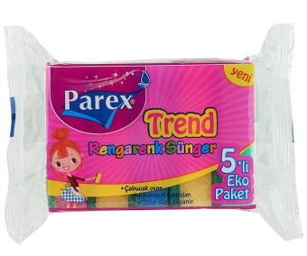 Губки Parex Trend для мытья посуды разноцветные 5 шт 2107282